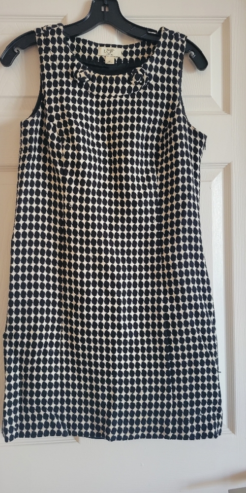 Ann Taylor Loft Black and White A-Line, 60s style, Shift Dress